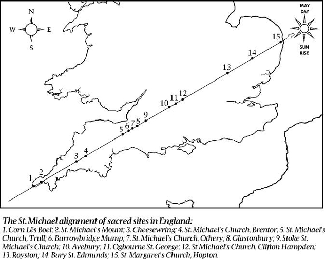 St. Michael’s ley line. Illustration by Rosi Fatah