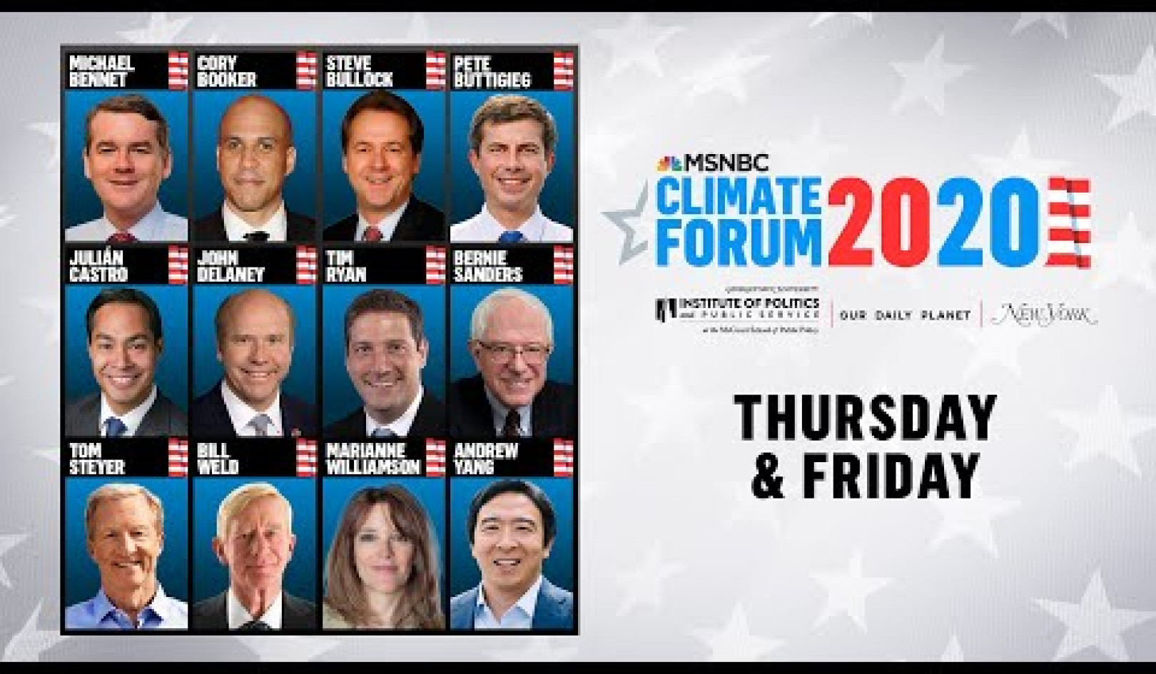 MSNBC’s Climate Forum 2020 Day 1 and 2