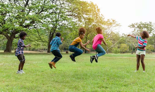 children playing outside