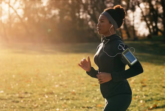 a woman jogging