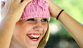 young woman with a very happy and joyful smile